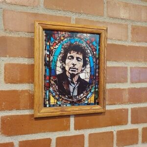 Bob Dylan Stained Glass Style Framed Art Print By Neon Nicho